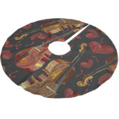 Viool rood hart muziek patroon kerstboom rok (Gekanteld)