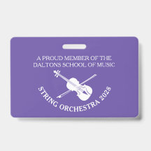 Viool snaren orkest gepersonaliseerde naam badge
