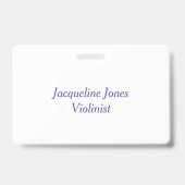 Viool snaren orkest gepersonaliseerde naam badge (Achterkant)
