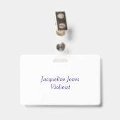 Viool snaren orkest gepersonaliseerde naam badge (Achterkant met clip)