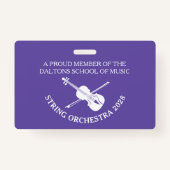 Viool snaren orkest gepersonaliseerde naam badge (Voorkant)
