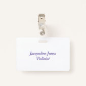 Viool snaren orkest gepersonaliseerde naam badge (Achterkant met clip)