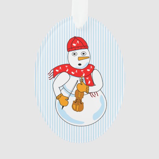 Viool Sneeuwman Ornament (achterkant)