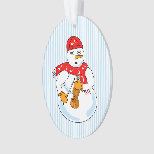 Viool Sneeuwman Ornament (voorkant)