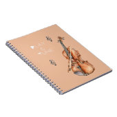 Viool Speelt Een Melodie Notitieboek (Rechterzijde)