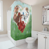 Viool spelen douchegordijn (In situ)