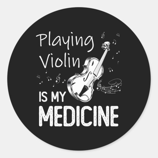 Viool spelen is mijn medicijnviolist ronde sticker (Voorkant)