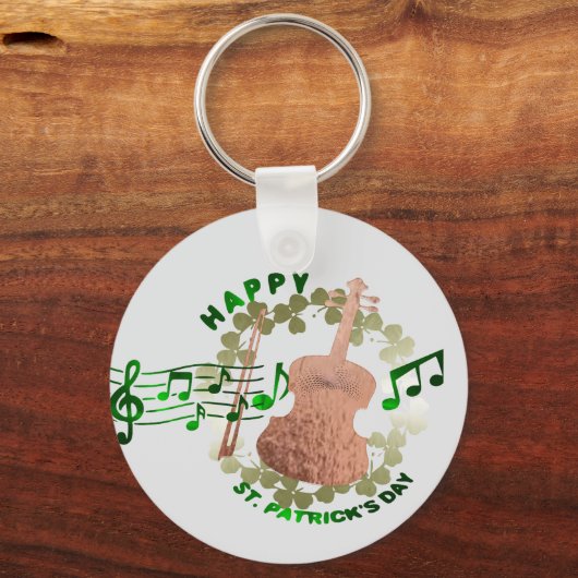 Viool St. Patrick's Day Sleutelhanger (Voorkant)