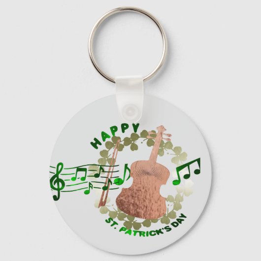 Viool St. Patrick's Day-sleutelhanger Sleutelhanger (Voorkant)