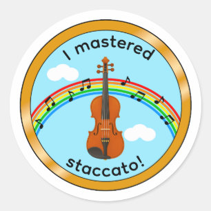 Viool Staccato Kinderen Medaille Motivatie Sticker