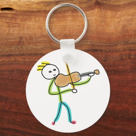 Viool Stickman Sleutelhanger (Achterkant)