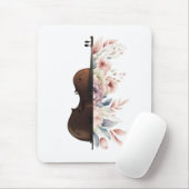 Viool tussen de bloemen. Boeket bloemen. Muismat (Met muis)