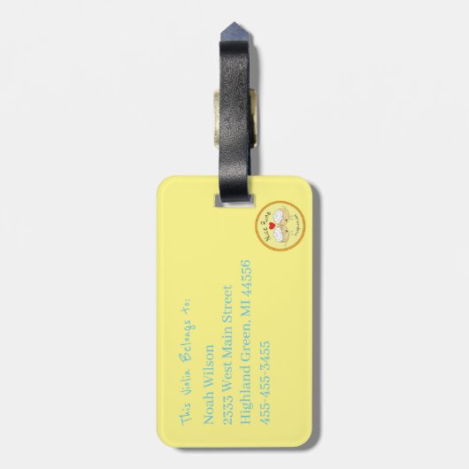 Viool Uil Leuke Muziek Kinder Bagagelabel (Achterkant verticaal)