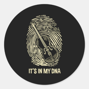 Viool Vingerafdruk DNA Vioolspeler Violist Mus Ronde Sticker