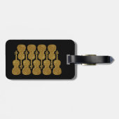 Viool / Viola Gold Glitter Hoesje Label, gepersona Bagagelabel (Achterkant horizontaal)