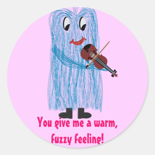 Viool & Viola - Krijg een warm wazig gevoel Ronde Sticker (Voorkant)