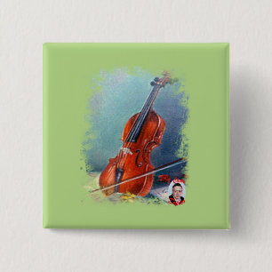 Viool/Violine Vierkante Button 5,1 Cm