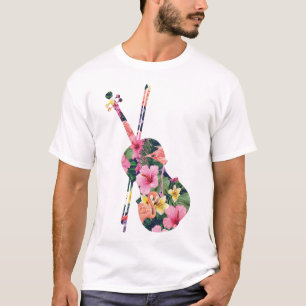 Viool Viool Viool Tropische Bloem Tropisch T-shirt