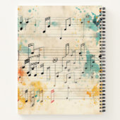 Viool Waterverf Splash Bladmuziek Notitieboek (Achterkant)