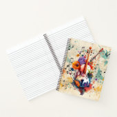 Viool Waterverf Splash Bladmuziek Notitieboek (Binnen)