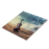 Viool woestijn rust, tegeltje (Zijkant)