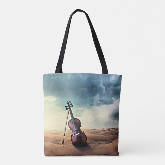 Viool woestijn rust, tote bag (Achterkant)