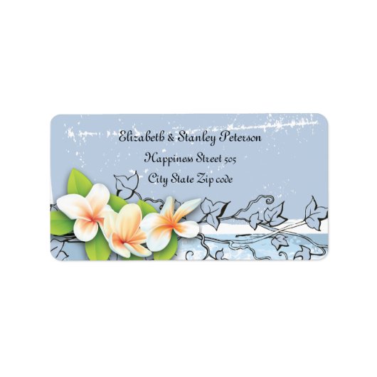 vioolblauw bruinbruistekend label (Voorkant)