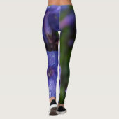 Vioolbloemleggings met ochtendroséwijn leggings (Achterkant)