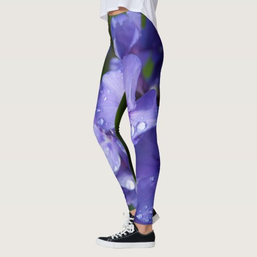 Vioolbloemleggings met ochtendroséwijn leggings (Links)