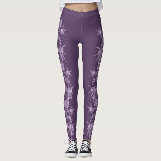 vioolbloempatroon leggings (Voorkant)