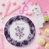 vioolbloempatroon papieren bordje (Feest)