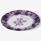 vioolbloempatroon papieren bordje (Gekanteld)