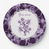 vioolbloempatroon papieren bordje (Voorkant)