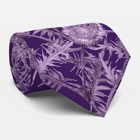 vioolbloempatroon stropdas (Opgerold)