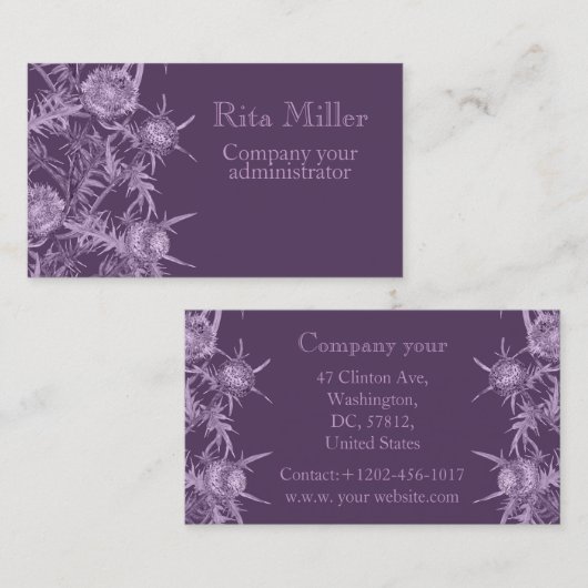 vioolbloempatroon visitekaartje (Voorkant / Achterkant)
