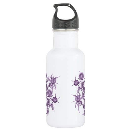 vioolbloempatroon waterfles  (Achterkant)