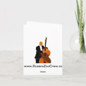 Vioolboog en muziekpersoneel in bruine grafiek kaart (Achterkant)