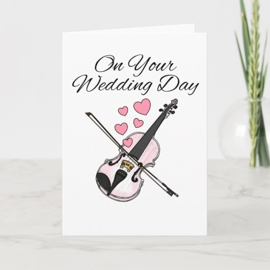 Vioolbruiloft Kaart Violist String Musician (Voorkant)