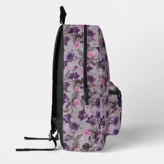 vioolbuisjes en roze vlinderpatroon bedrukte rugzak (Links)