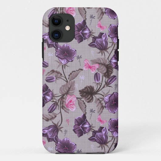 vioolbuisjes en roze vlinderpatroon Case-Mate iPhone case (Achterkant)