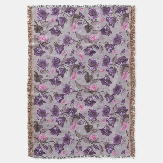 vioolbuisjes en roze vlinderpatroon deken (Voorkant Verticaal)