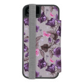 vioolbuisjes en roze vlinderpatroon incipio iPhone portemonnee hoesje (Agenda Achterkant)