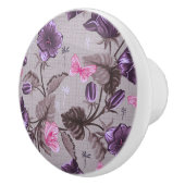 vioolbuisjes en roze vlinderpatroon keramische knop (Rechts)