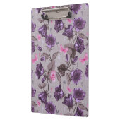 vioolbuisjes en roze vlinderpatroon klembord (Links)