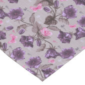 vioolbuisjes en roze vlinderpatroon korte tafelloper (Hoek)