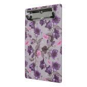 vioolbuisjes en roze vlinderpatroon mini klembord (Angled2)