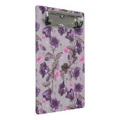 vioolbuisjes en roze vlinderpatroon mini klembord (Schuin)