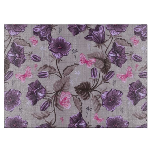 vioolbuisjes en roze vlinderpatroon snijplank (Voorkant)