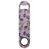 vioolbuisjes en roze vlinderpatroon speed flessenopener (Achterkant)