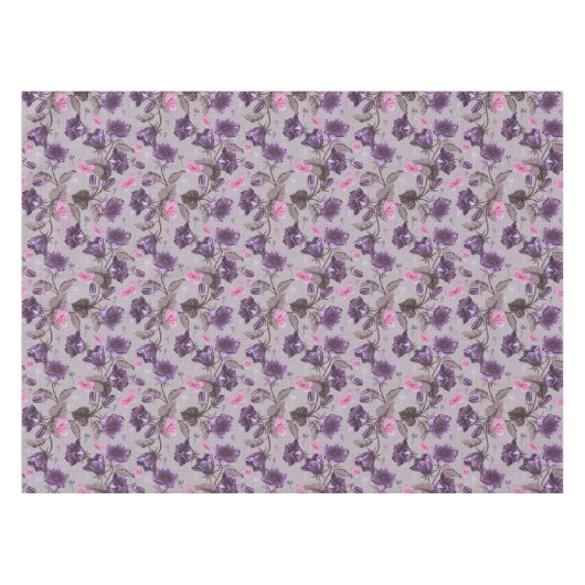 vioolbuisjes en roze vlinderpatroon tafelkleed (Voorkant (Horizontaal))